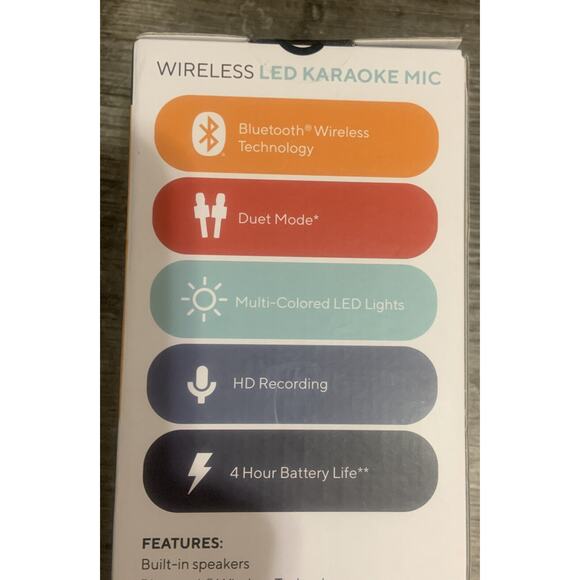 Karaoke Microphone Wireless Bluetooth Built-in Speakers HD Recording | Blue - Picture 8 of 12